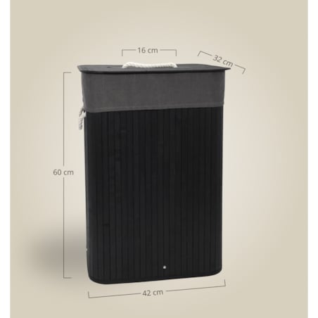 Kosz na pranie 60x42x32 cm 80 litrów LAVAGG czarny