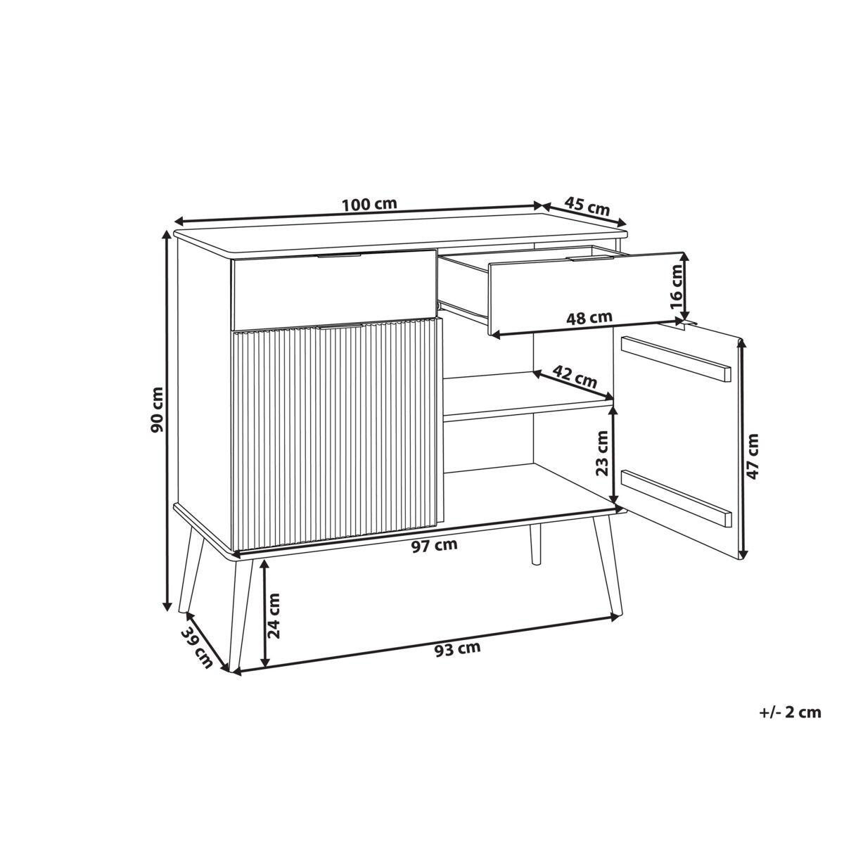 Szafka dwudrzwiowa jasne drewno TIMMINS