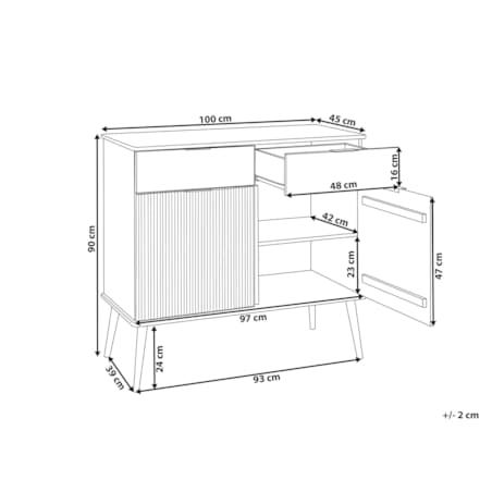 Szafka dwudrzwiowa jasne drewno TIMMINS