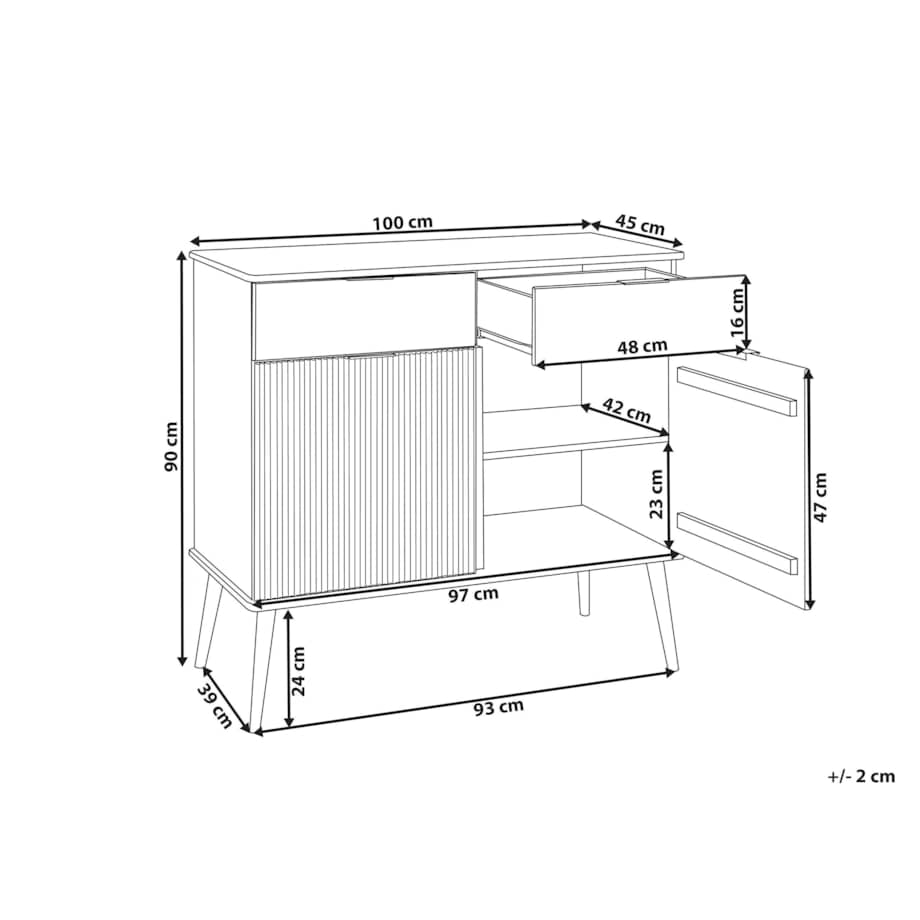 Szafka dwudrzwiowa jasne drewno TIMMINS
