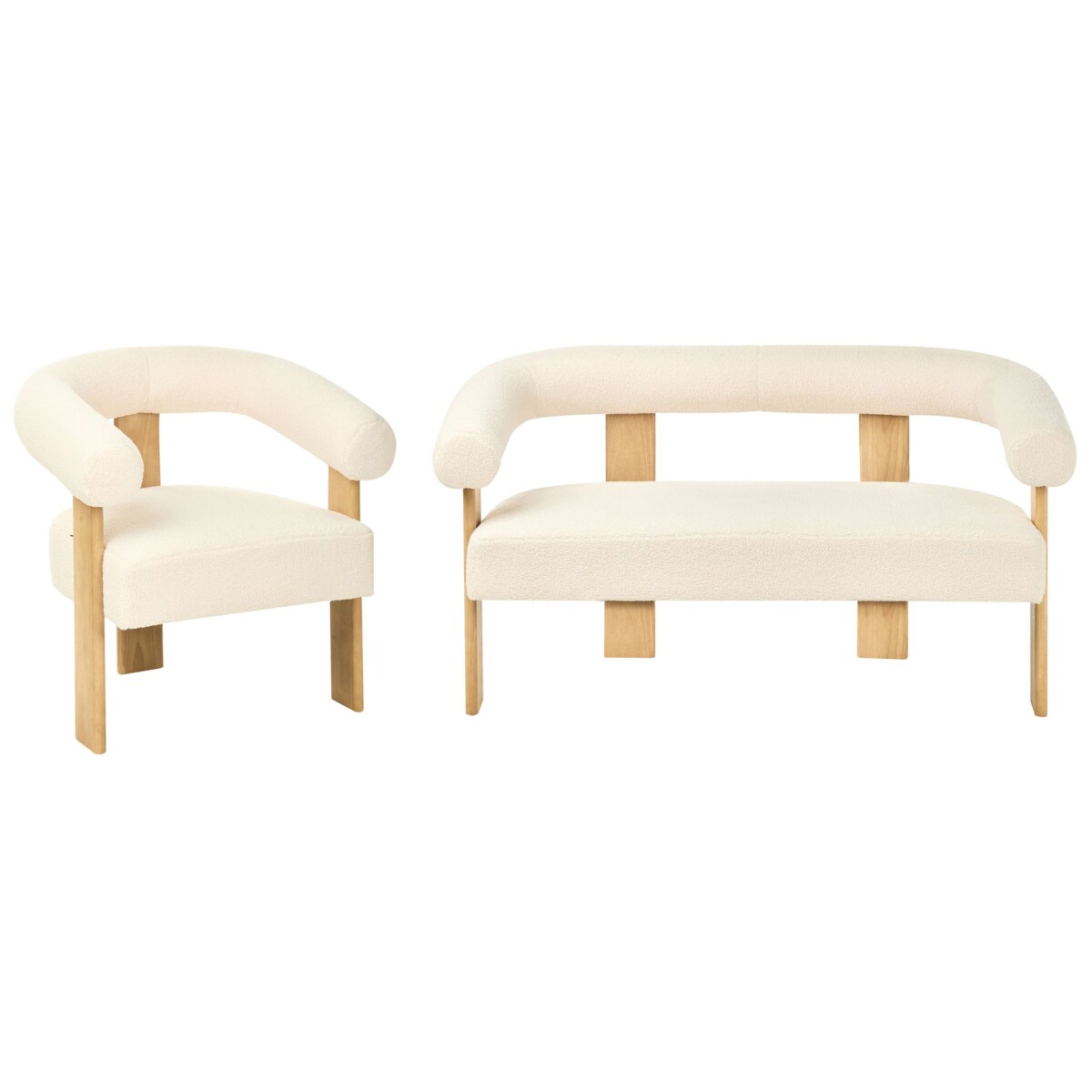 Komplet wypoczynkowy ILBRO Boucle Złamana biel/ jasny brąz