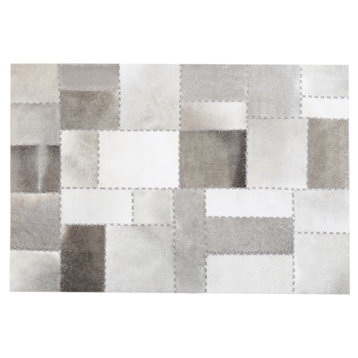 Dywan patchwork skórzany brązowoszary 160 x 230 cm PERVARI