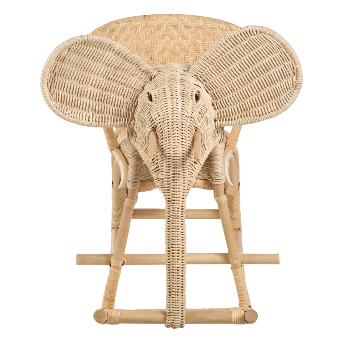Rattanowy bujak na biegunach słoń naturalny AMPOLLINO