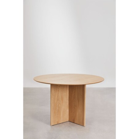 Okrągły stół jadalniany z MDF Ø120 cm Saonara naturalny