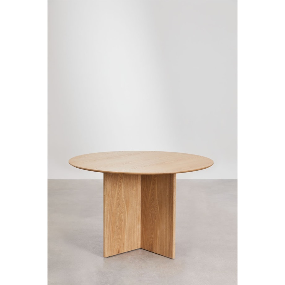 Okrągły stół jadalniany z MDF Ø120 cm Saonara naturalny