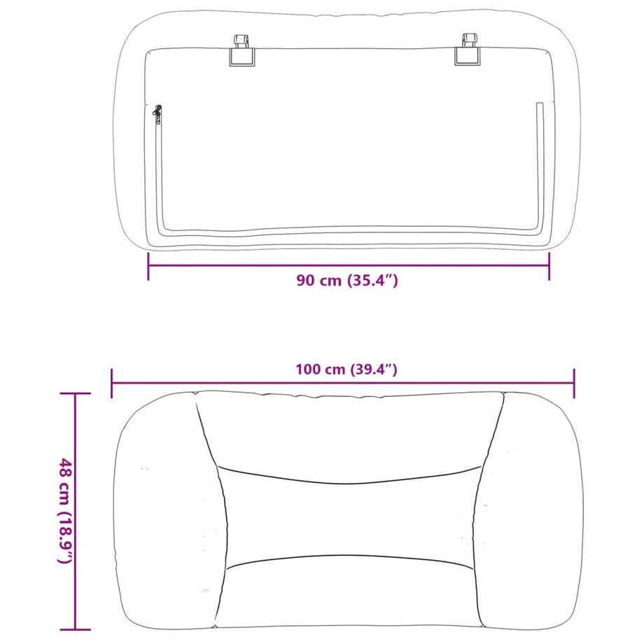 vidaXL Poduszka na wezgłowie, Hvar, kremowa, 90 cm, tkanina