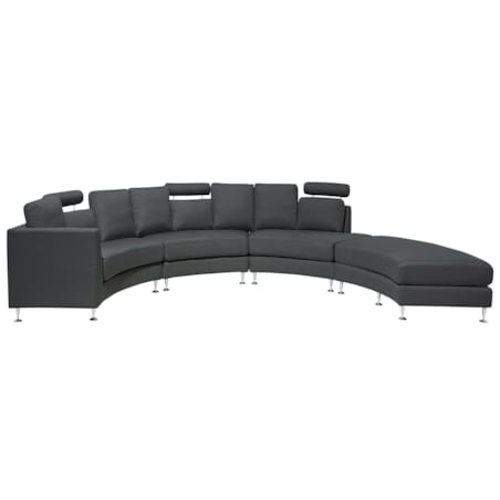 Sofa półokrągła 7-osobowa modułowa szara ROTUNDE