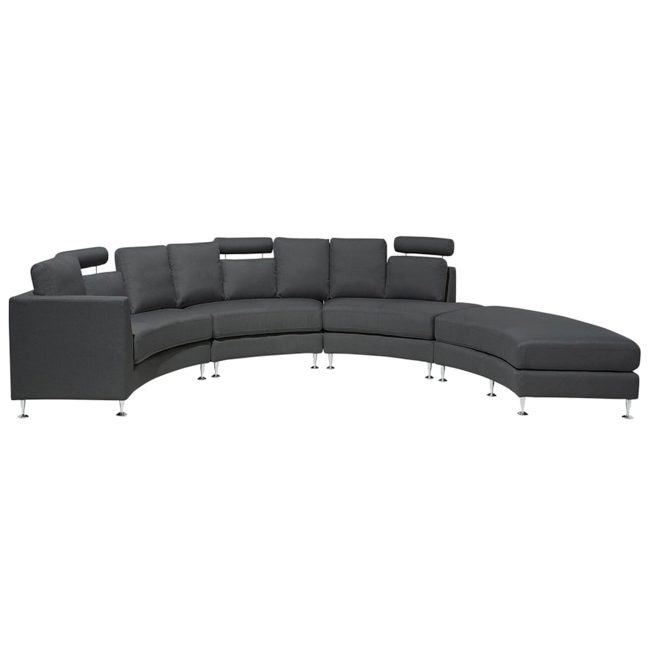 Sofa półokrągła 7-osobowa modułowa szara ROTUNDE