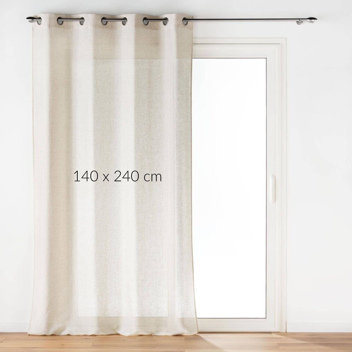 Zasłona na przelotkach z efektem lnu, PAULINE, 140 x 240 cm