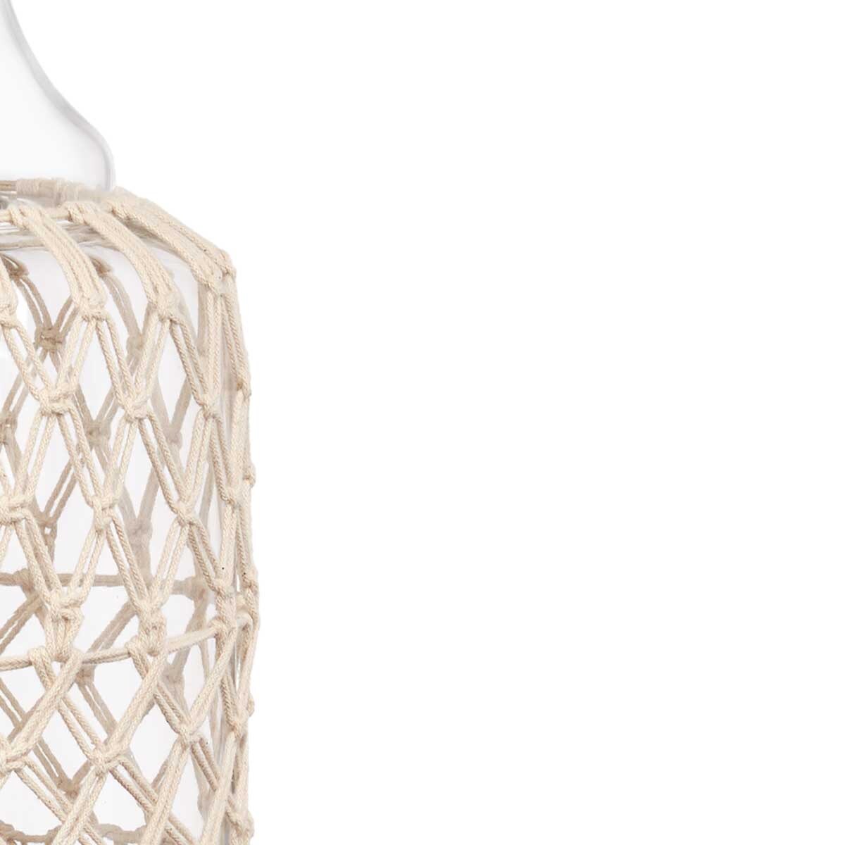 Ozdobna butelka w plecionce ze sznurka