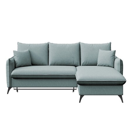 Brim Sofa narożna prawa z funkcją spania i pojemnikiem prawa jasnoniebieska