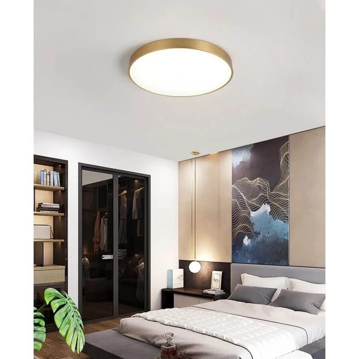 Okrągły plafon Cerchio ABR-PLO-Z-18W-CCT Abruzzo LED 18W 3000-6000K złoty biały