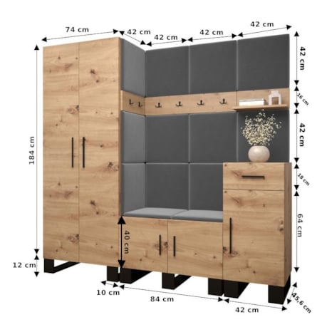 Garderoba do przedpokoju Abiks ARTIN 1 artisan+manila18