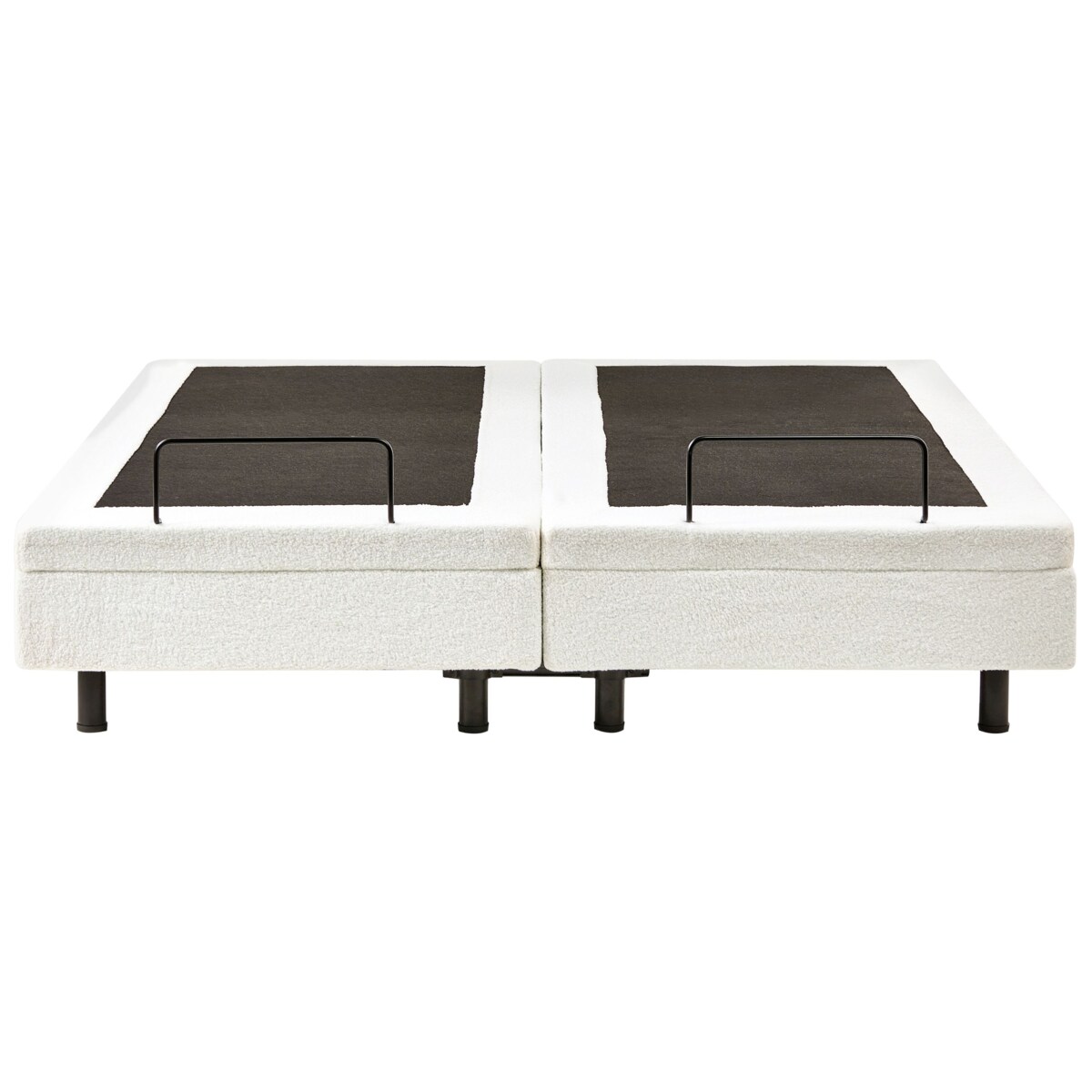 Łóżko regulowane bez zagłówka Boucle DUKE 180 x 200 cm Złamana biel