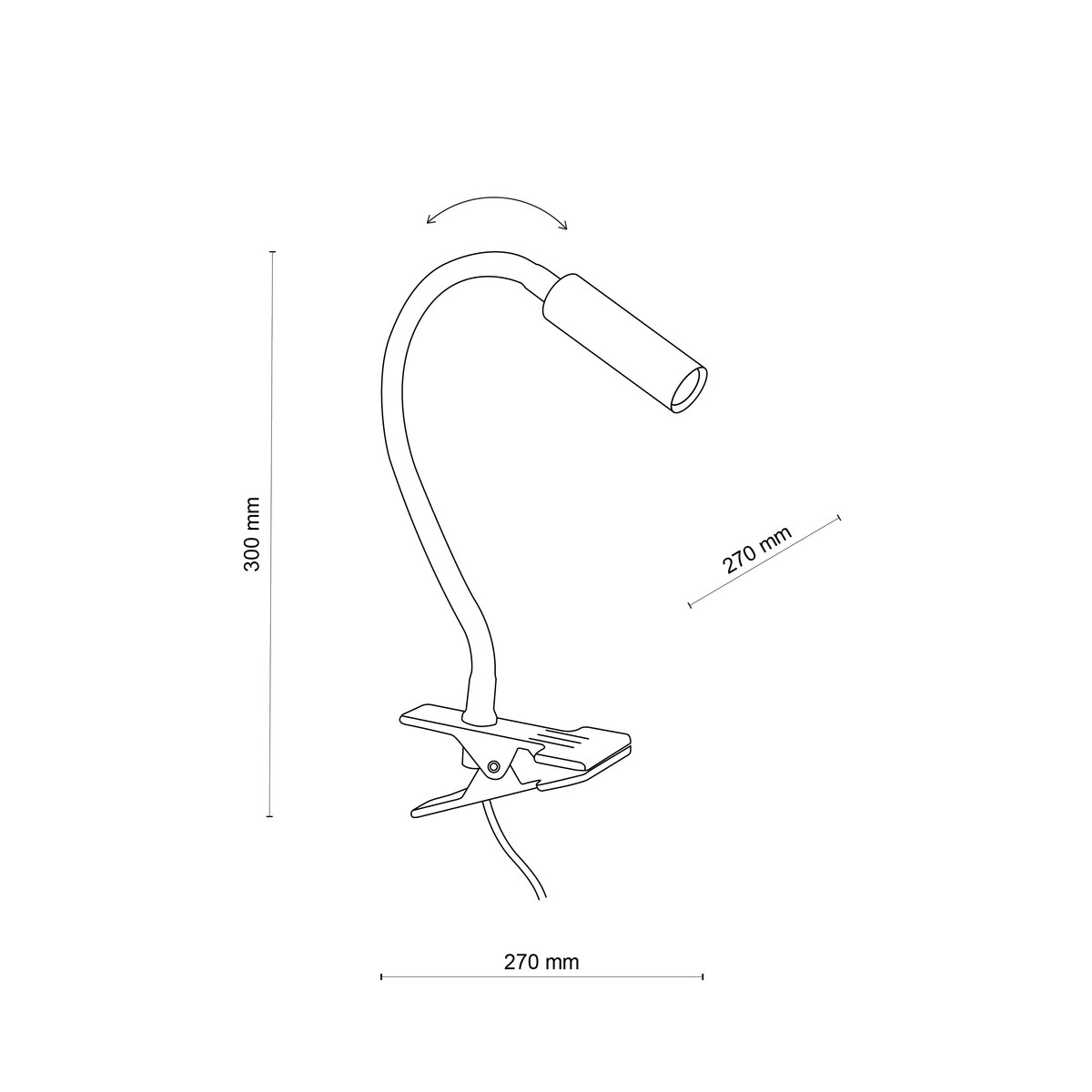 Lampa biurkowa na klips TK Lighting LAGOS WHITE biała/chrom G9 6W nowoczesna do biura i pokoju dziecięcego