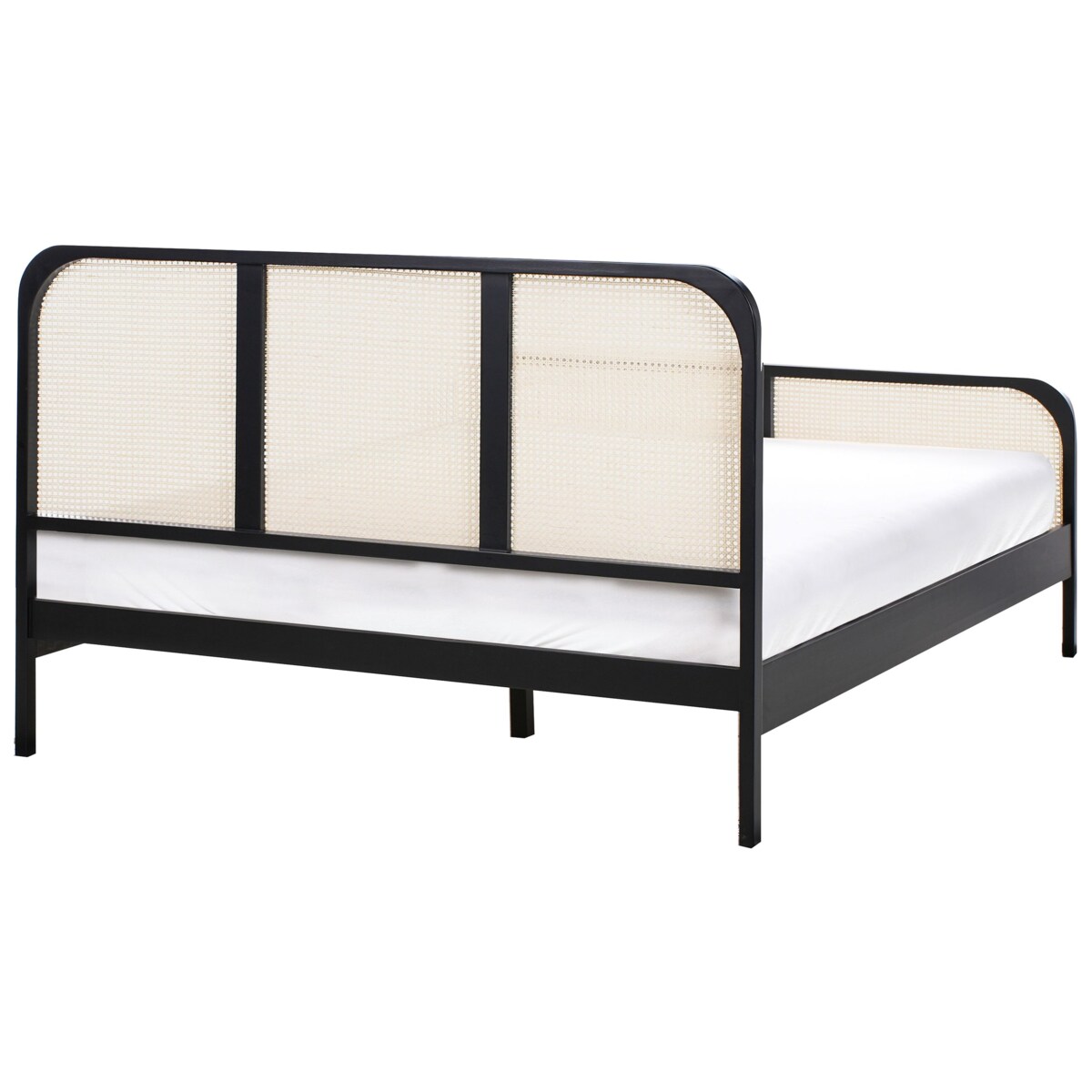 Łóżko Drewno sosnowe GONFARON 160 x 200 cm Czarny