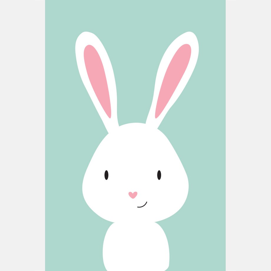 Plakat dla dzieci Królik miętowy 50x70