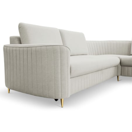 Narożnik z funkcją spania i pojemnikiem na pościel LOREN, jasny szary