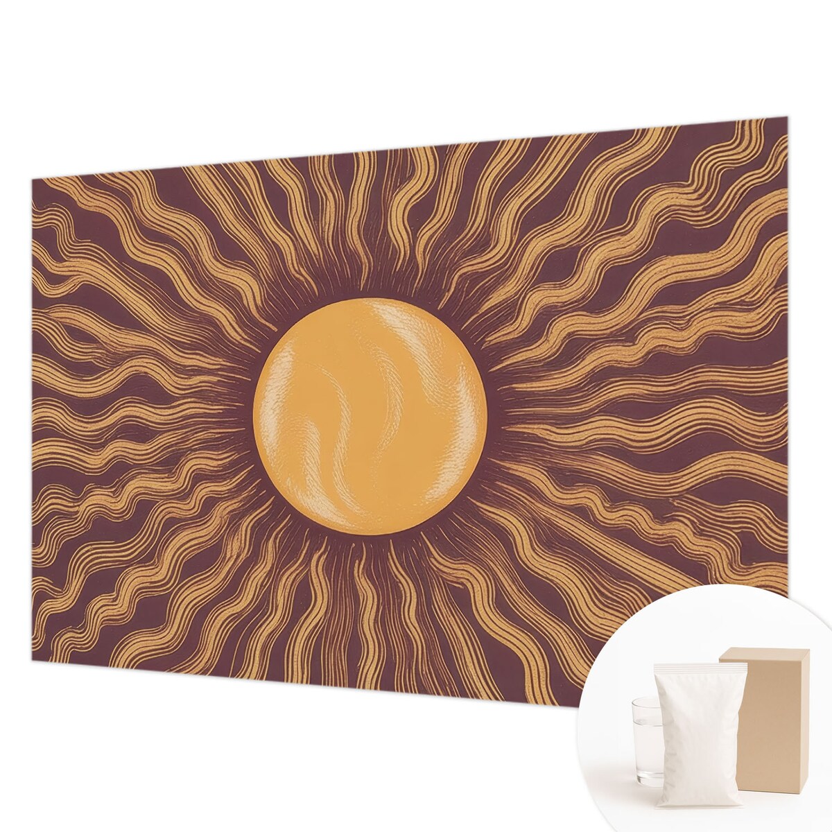 Fototapeta flizelinowa 152x104 cm - Słoneczne promienie, tapeta ścienna brązowa