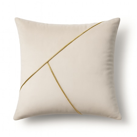 Poszewka na poduszkę ze złotym akcentem Chic - kremowy