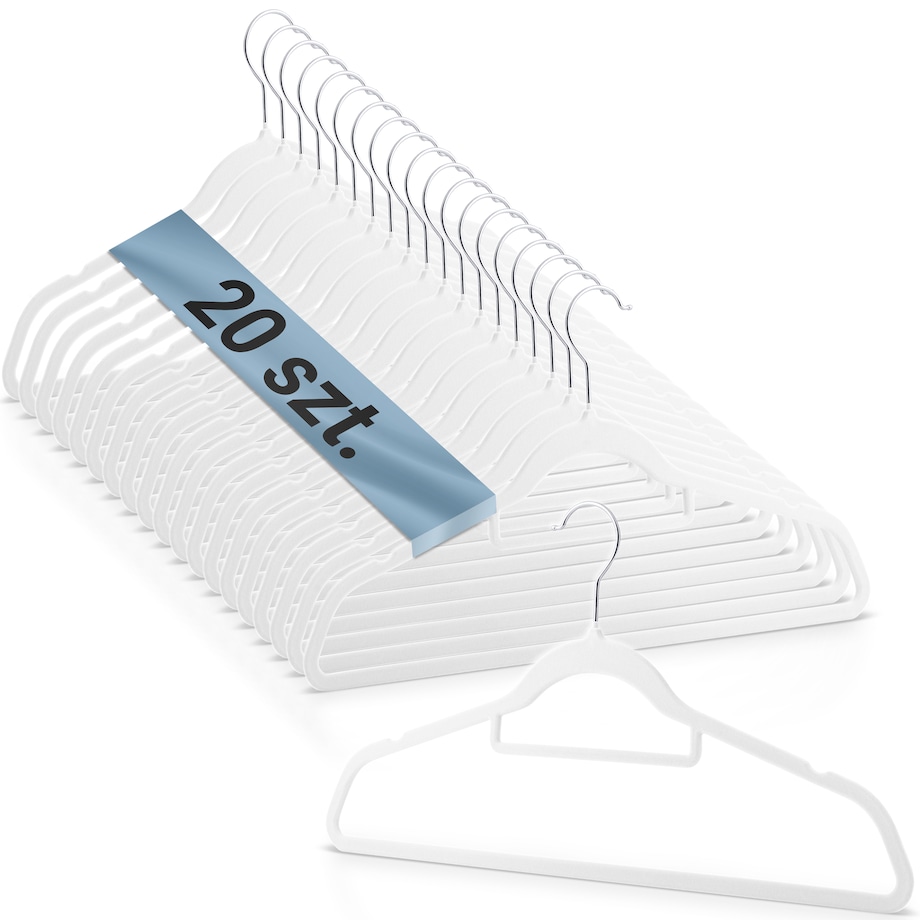 Wieszaki na ubrania welurowe do szafy zestaw 20szt. Massido