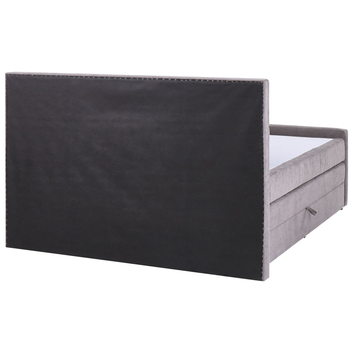 Łóżko kontynentalne z pojemnikami 160 x 200 cm beżowoszare ARISTOCRAT