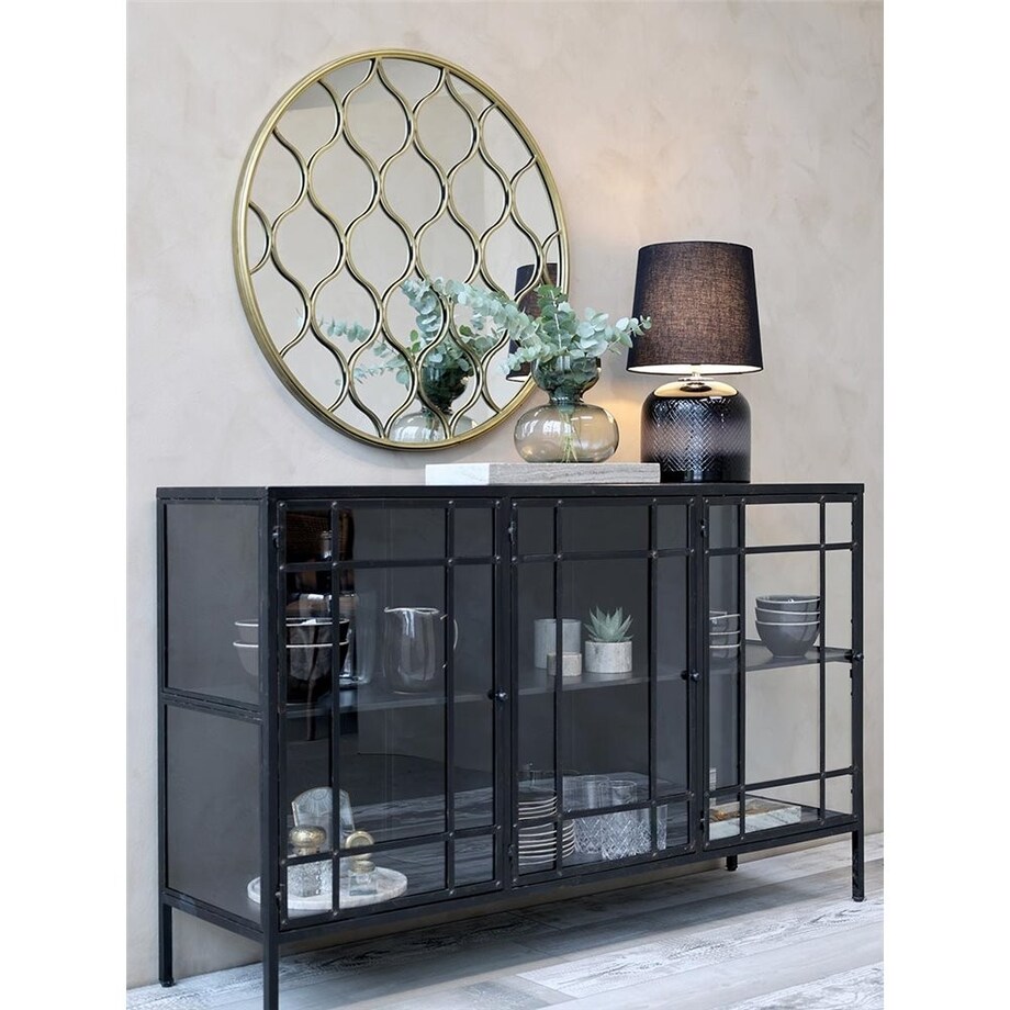 Komoda metalowa witryna przeszklona Factory 156 cm