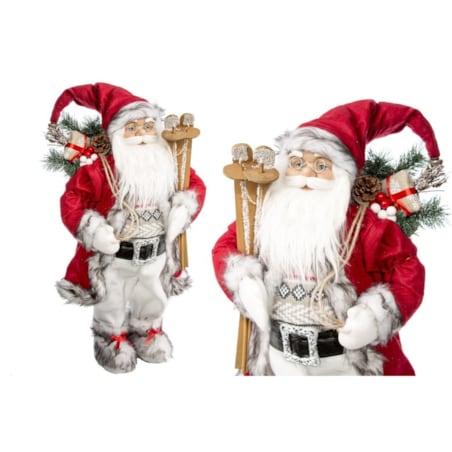 Dekoracja - święty Mikołaj z czarnym paskiem 65x33 cm