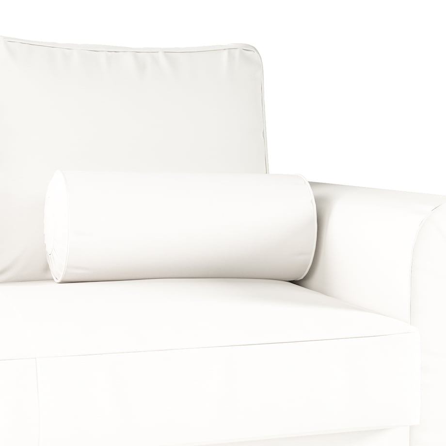 Poduszka wałek z zakładkami, biały, Ø20 x 50 cm, Cotton Panama