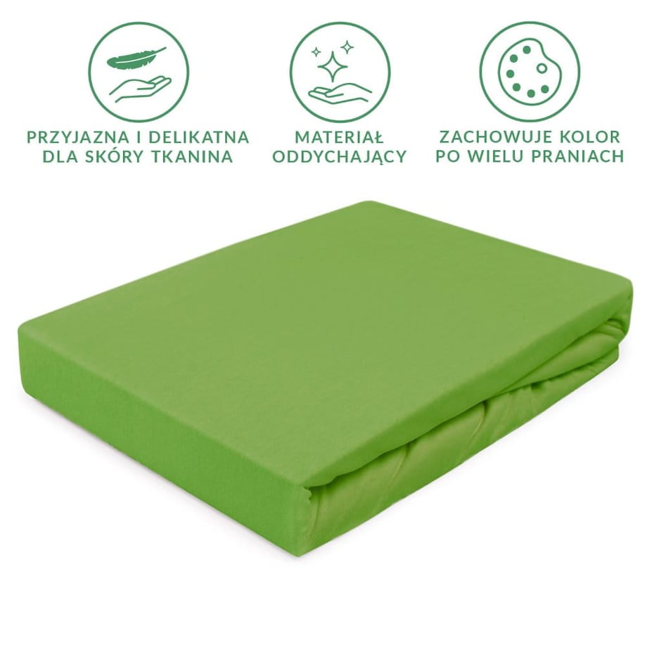 Prześcieradło jersey z gumką 90x200 kolor Kaktus