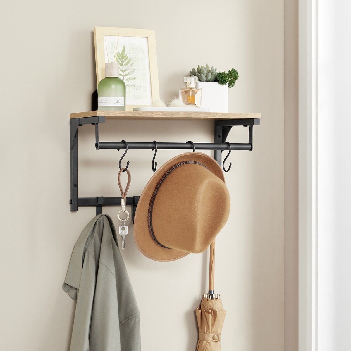 PÓŁKA WISZĄCA ŚCIENNA Z WIESZAKAMI - SONOMA