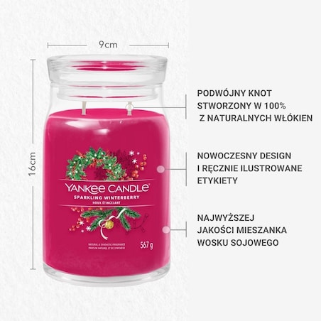 YC SIGNATURE - Świeca duża SPARKLING WINTERBERRY