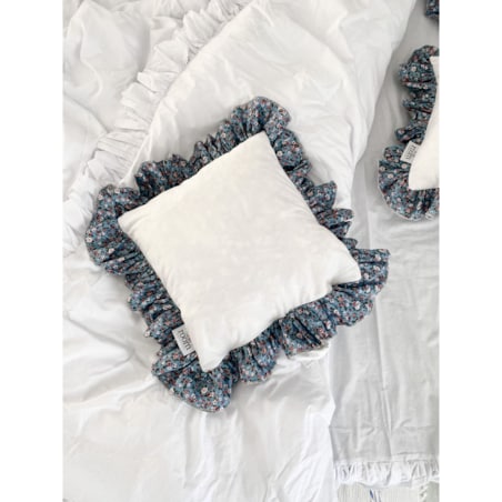 Poszewka Na Poduszkę Z Ozdobną Falbanką Jasiek Niebieska Łączka 40X40 Cm