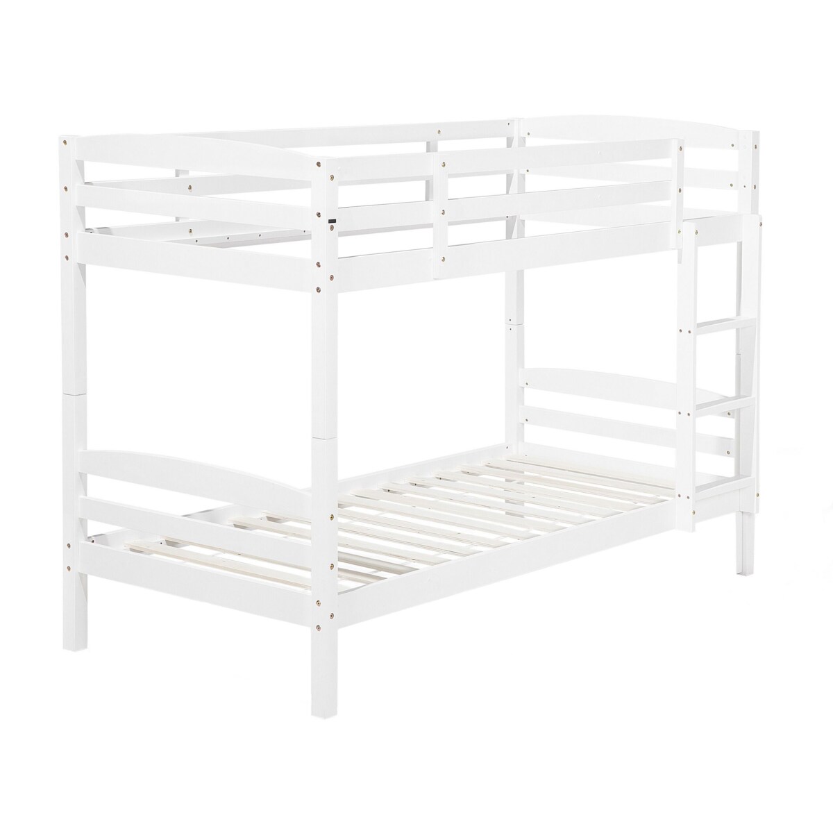 Łóżko piętrowe z szufladami drewniane 90 x 200 cm białe REGAT