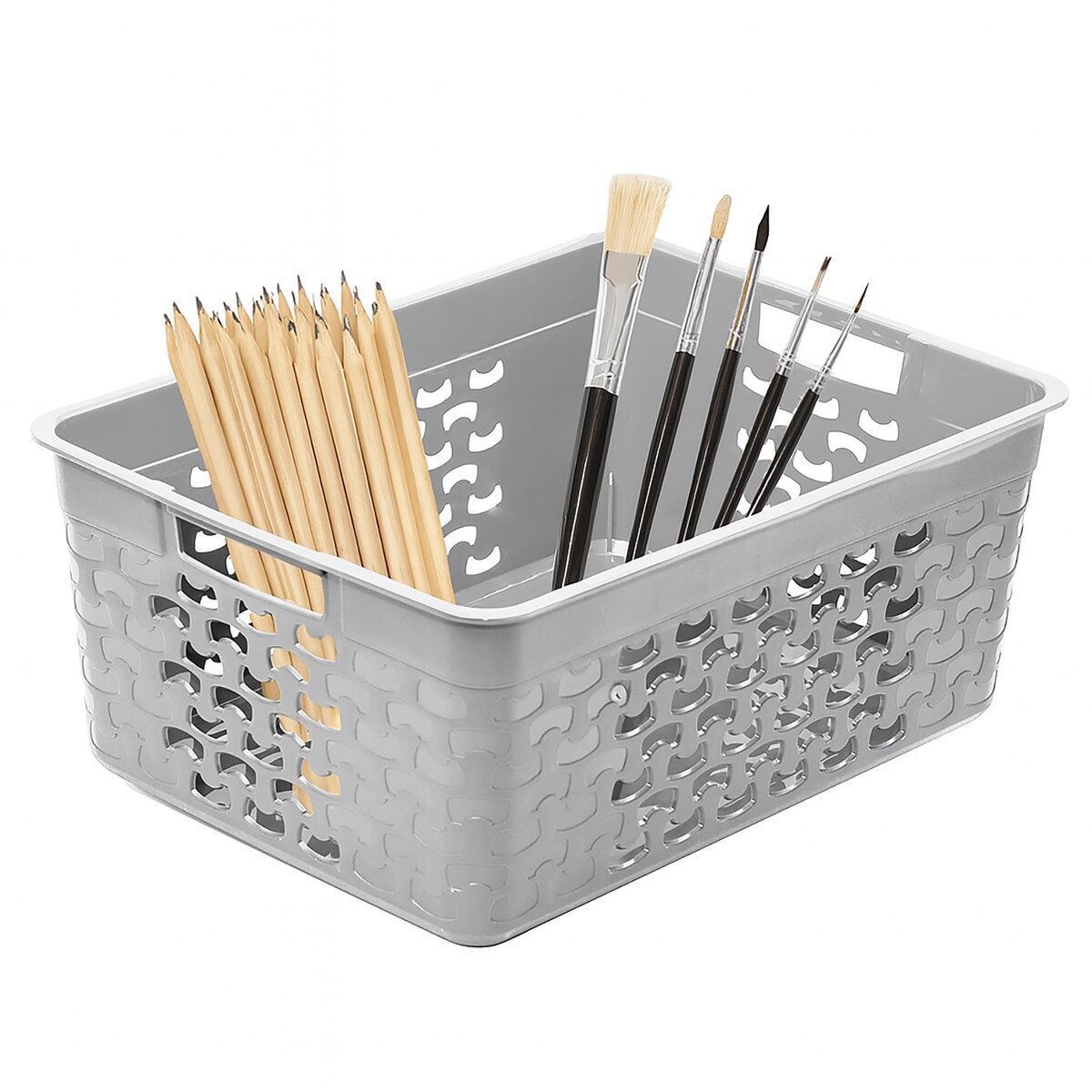 Koszyk Ażurowy Koszyczek Pudełko Organizer Jasnoszary