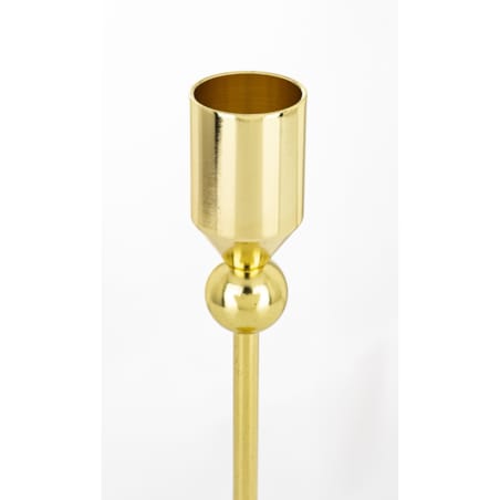 Świecznik metalowy złoty 22x8 x8 cm SOTILLE z 1 kulką