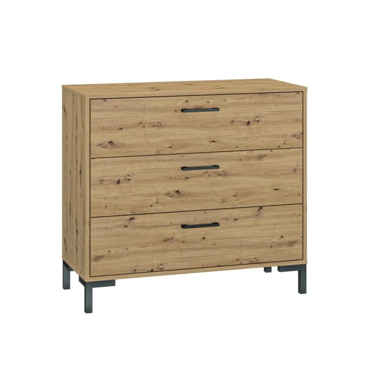 Komoda NIKOLA 90 3S dąb artisan