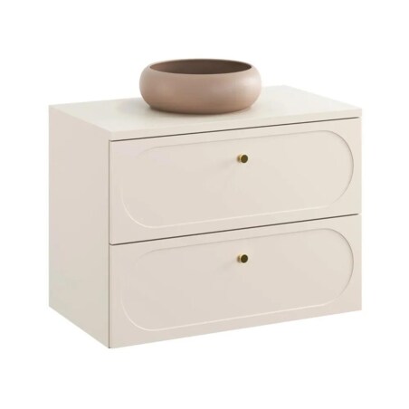 Szafka pod umywalkę DONNA SAND 2S 80cm beż piaskowy z umywalką nablatową WIKI