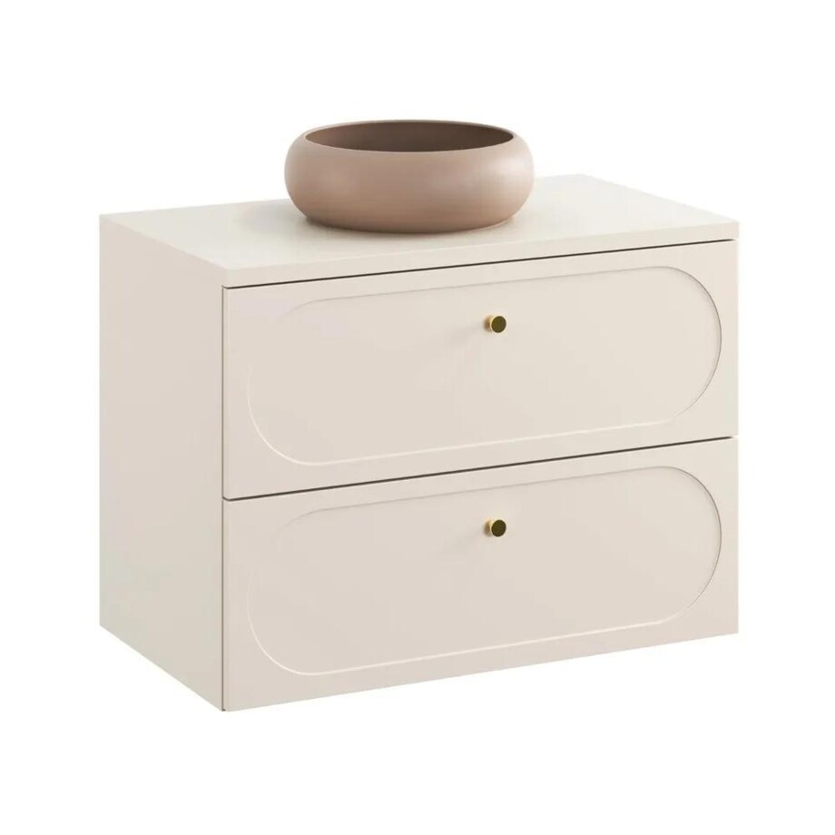 Szafka pod umywalkę DONNA SAND 2S 80cm beż piaskowy z umywalką nablatową WIKI