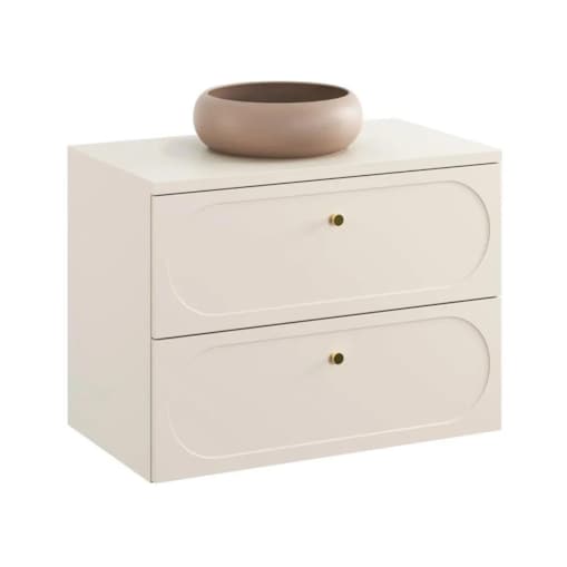Szafka pod umywalkę DONNA SAND 2S 80cm beż piaskowy z umywalką nablatową WIKI