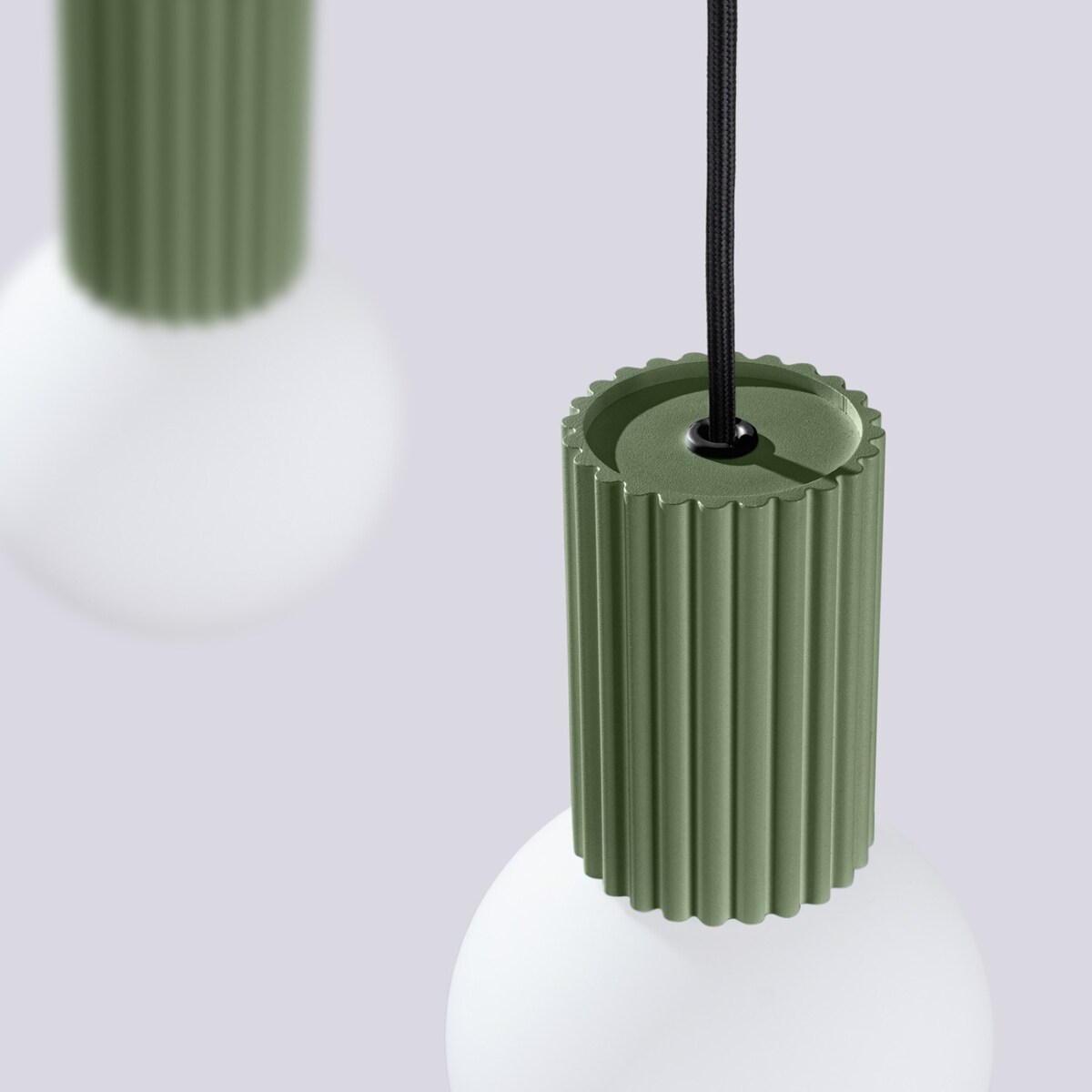 Lampa wisząca HALO 2L zielona oliwka