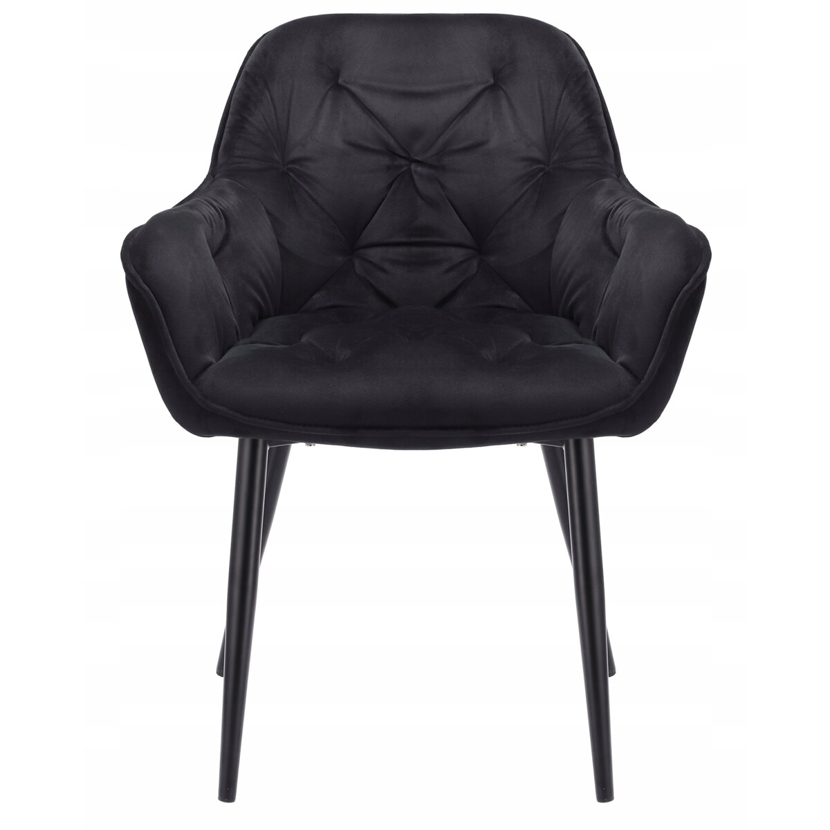 Krzesło welurowe tapicerowane LARGO czarne