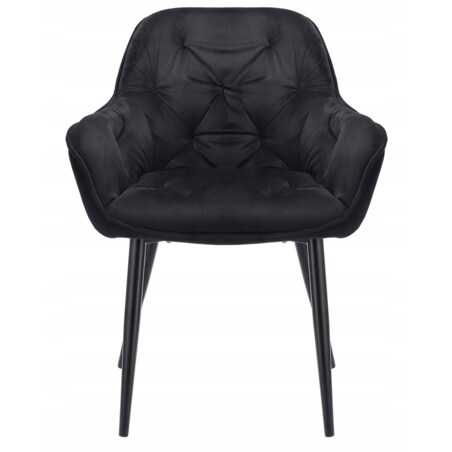 Krzesło welurowe tapicerowane LARGO czarne