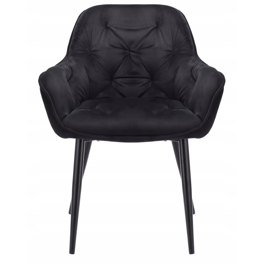 Krzesło welurowe tapicerowane LARGO czarne