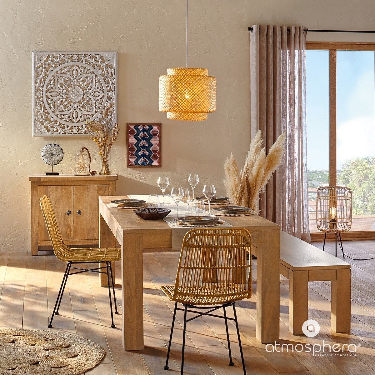 Krzesło do jadalni KUBU, rattan, 88 cm