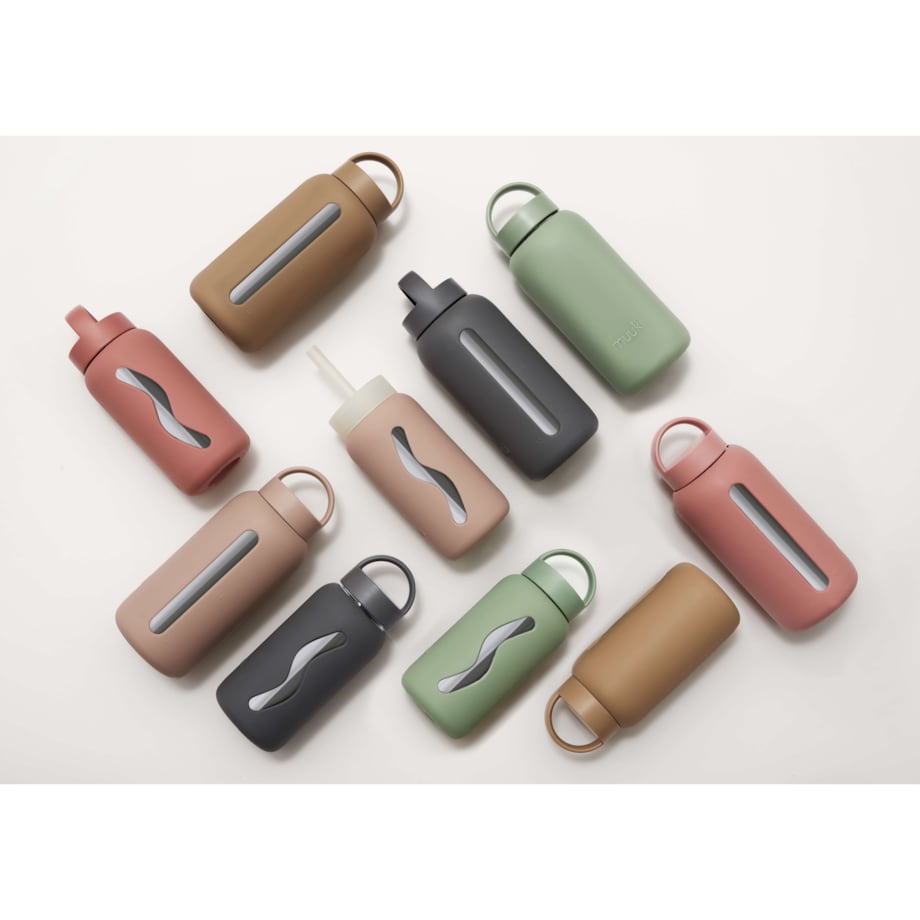 MUUKI MINI BOTTLE szklana butelka na wodę 500 ml, Smoke Grey