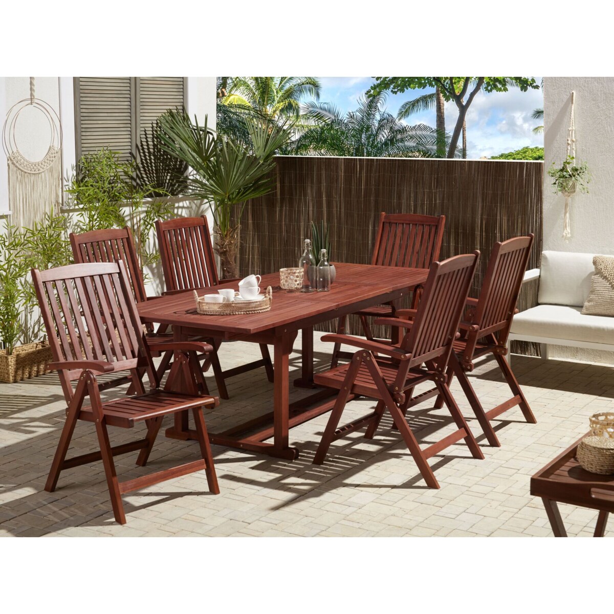 Stół ogrodowy rozkładany drewno akacjowe 160/220 x 90 cm TOSCANA