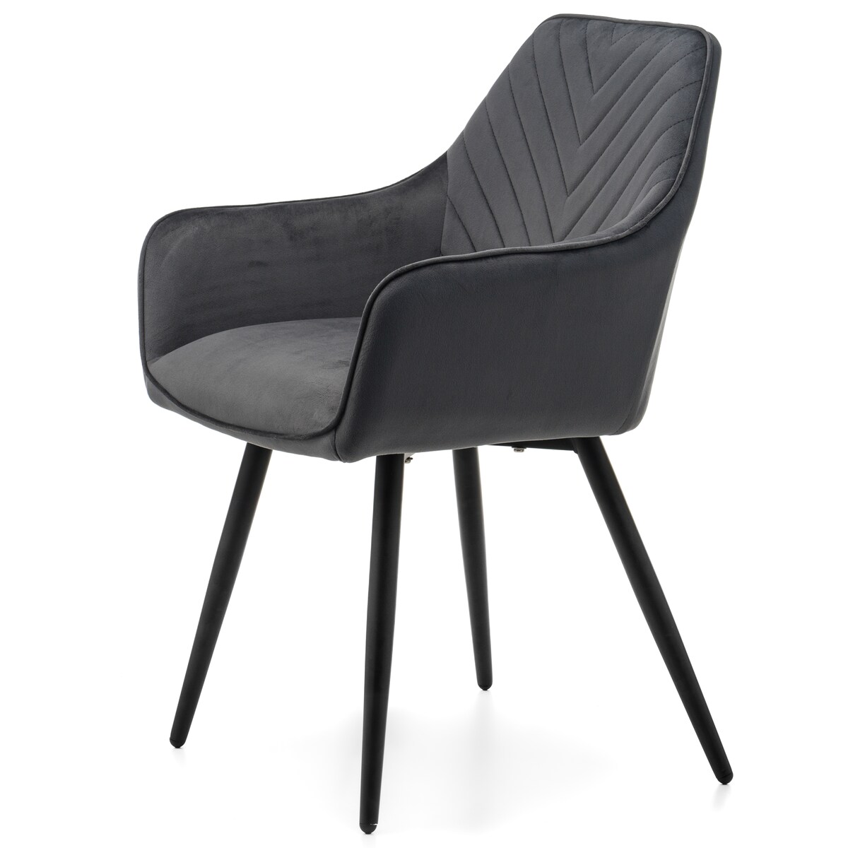 Krzesło tapicerowane welurowe do salonu jadalni VASTO szare