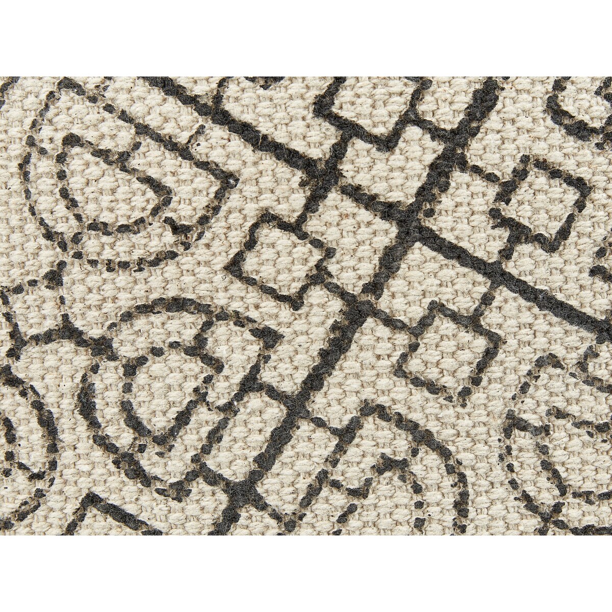 Puf bawełniany 50 x 30 cm beżowo-czarny SONATI