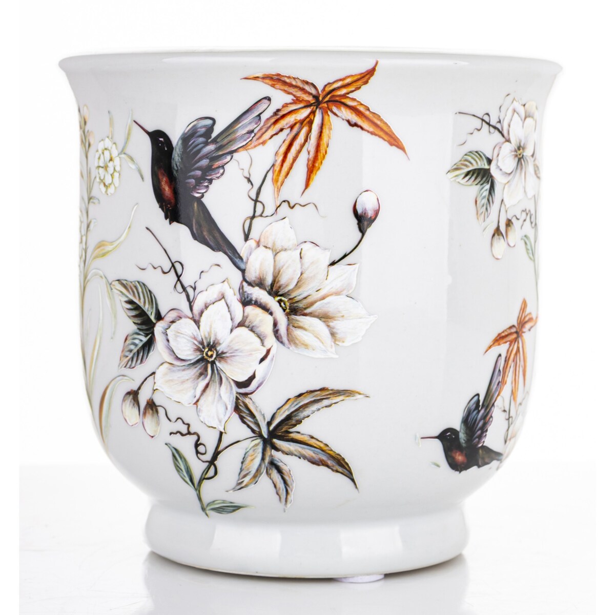Osłonka ceramiczna w kwiaty FIORI E UCCELLI
